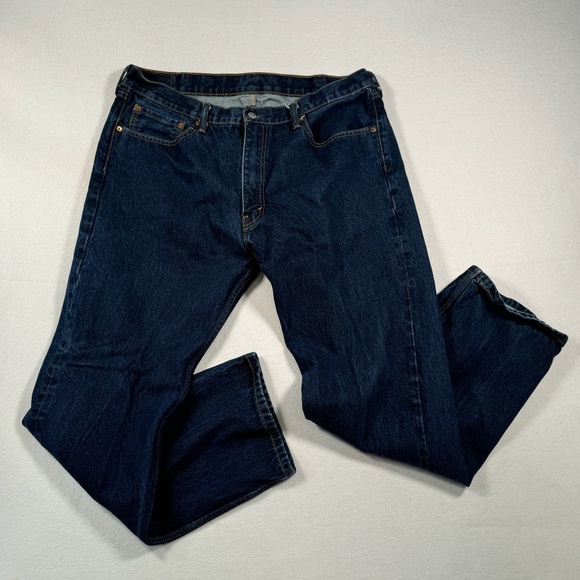 Levis 505 Straight Leg Jeans Mens Size 40X32 Dark Blue High Rise - Picture 1 of 13